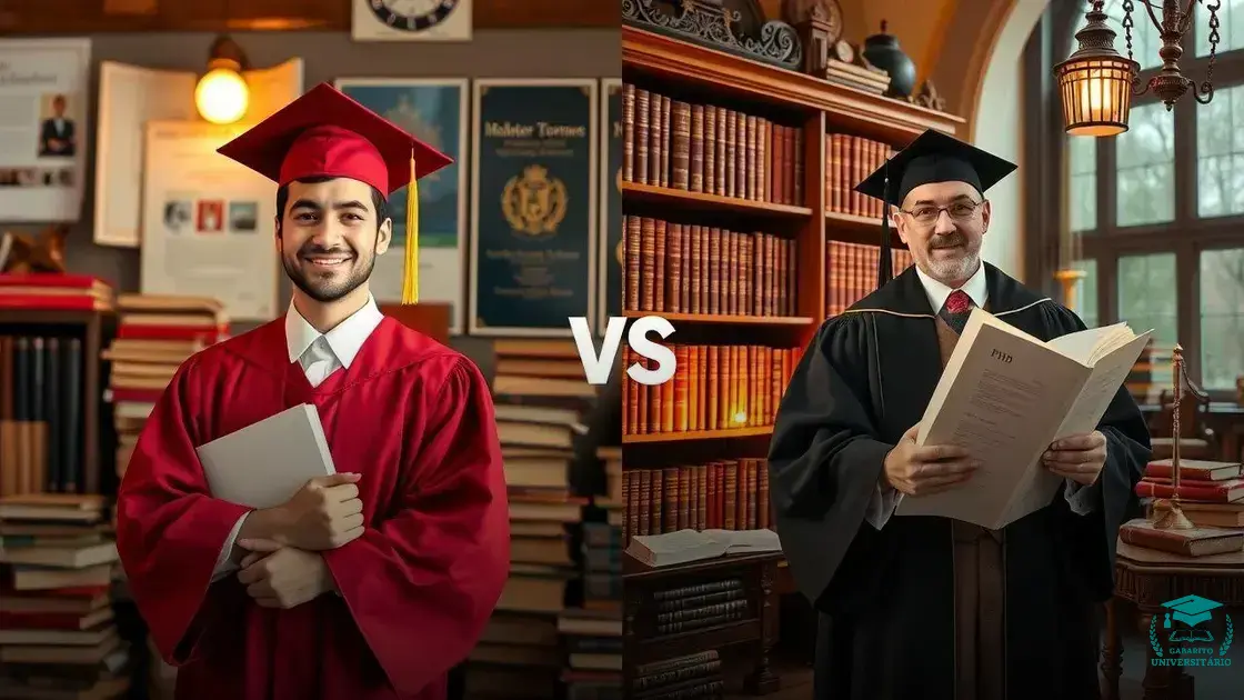 Qual é a diferença entre mestrado e doutorado? Descubra agora!
